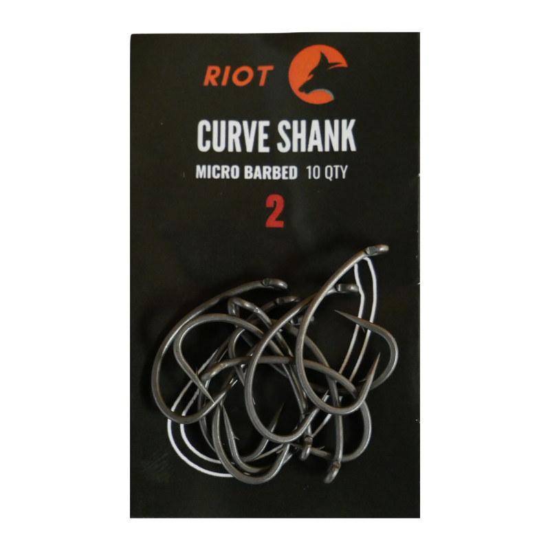 Riot Curve Shank Micro Barbed Size 2 10uds